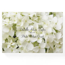 Elegantes White Hydrangea Floral Wedding Gästebuch