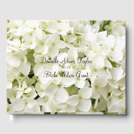 Elegantes White Hydrangea Floral Wedding Gästebuch