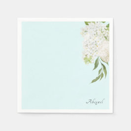 Elegantes White Hydrangea Seafoam Brautparty Serviette