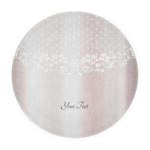 Elegantes White Lace Floral Cutting Board Schneidebrett