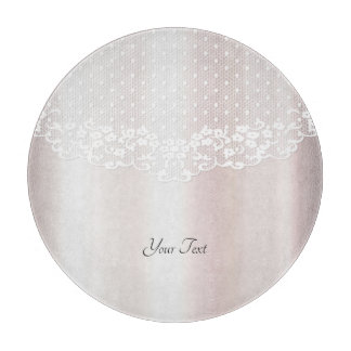 Elegantes White Lace Floral Cutting Board Schneidebrett