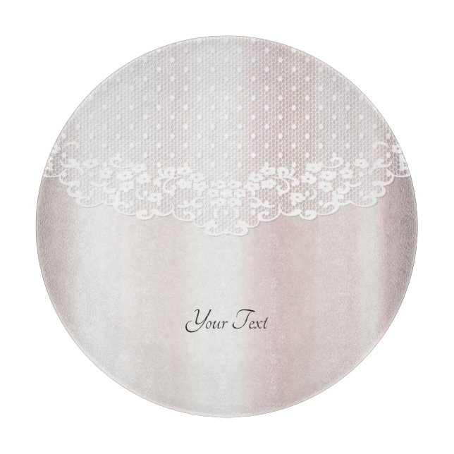 Elegantes White Lace Floral Cutting Board Schneidebrett (Vorderseite)