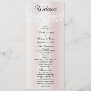 Elegantes White Lace Floral Wedding Program Programm