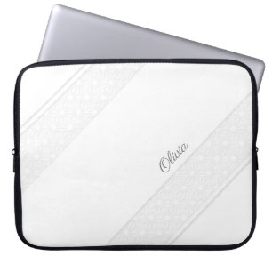 Elegantes White Lace Muster und Anpassung Laptopschutzhülle