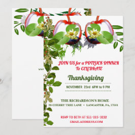 Elegantes White Lotus Pumpkins Erntedank Abendesse Einladung