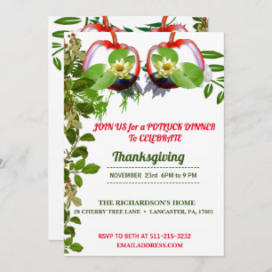 Elegantes White Lotus Pumpkins Erntedank Abendesse Einladung