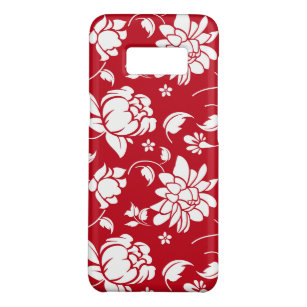 Elegantes White On Red Floral Damaskus Muster Case-Mate Samsung Galaxy S8 Hülle