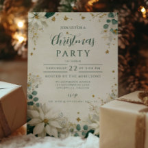 Elegantes White Poinsettia Weihnachtsfest Party