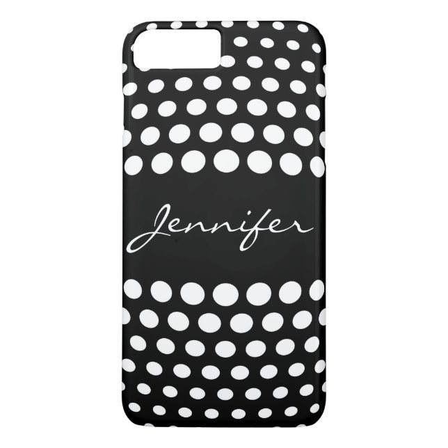 Elegantes White Polka Dots Muster Case-Mate iPhone Hülle (Rückseite)