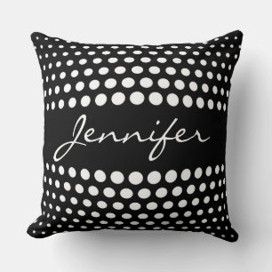 Elegantes White Polka Dots Muster Kissen
