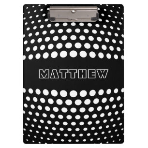 Elegantes White Polka Dots Muster Klemmbrett