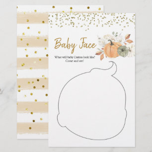 Elegantes White Pumpkin Baby Shower Face