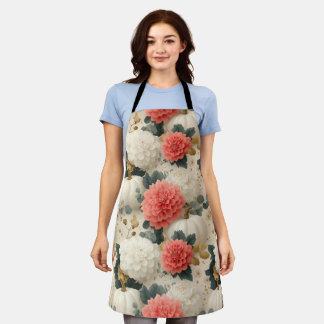 Elegantes White Pumpkin und Dahlia Fall Design Schürze