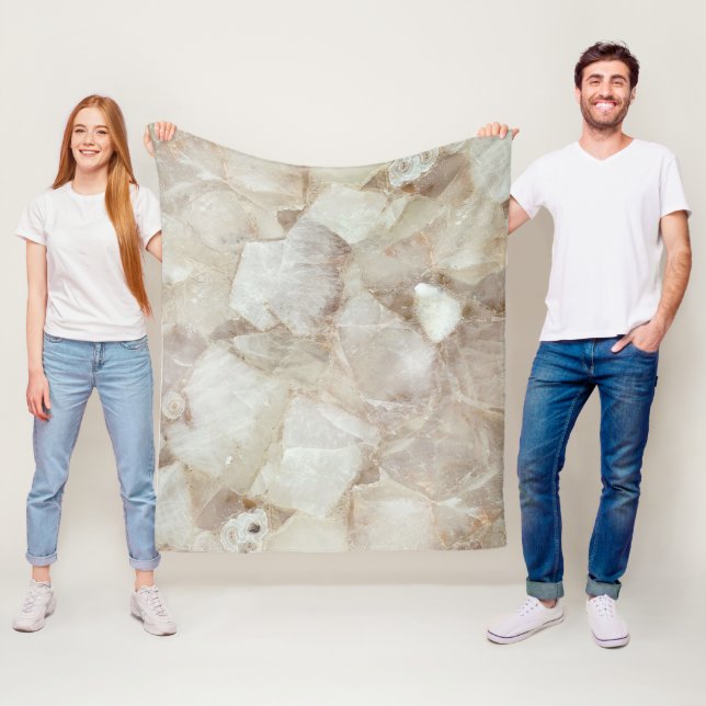 Elegantes White Quarz Print Fleece Blanket (Beispiel)