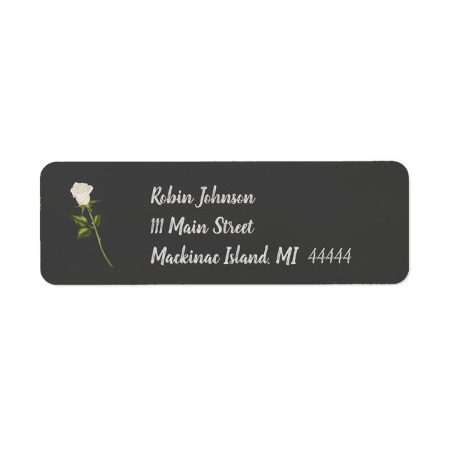 Elegantes White Rose Address Label (Vorne)