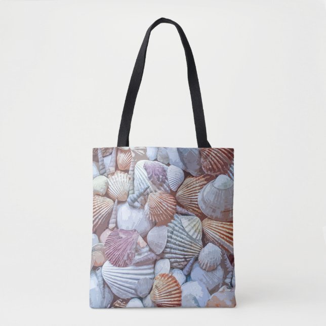 Elegantes White Seashells Artwork| Gesamtbeutel (Vorderseite)