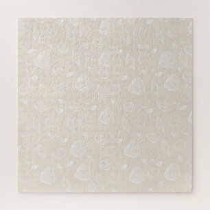 Elegantes White Seashells Beige Muster Puzzle