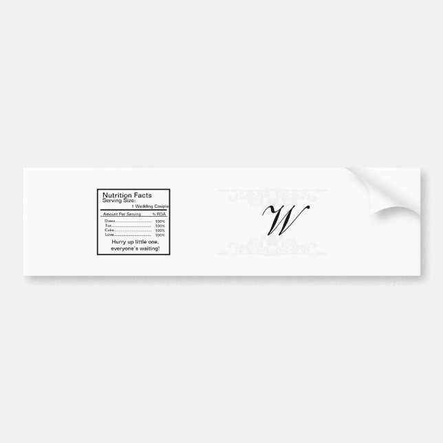 Elegantes White/Silver Wedding Water Flasche Label Autoaufkleber (Vorne)