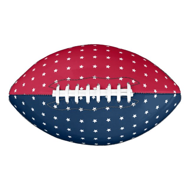 Elegantes White Stars Muster auf Rot und Navy Blau Football (Vorderseite)