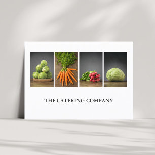 Elegantes White-Vegetarier-Catering Visitenkarte
