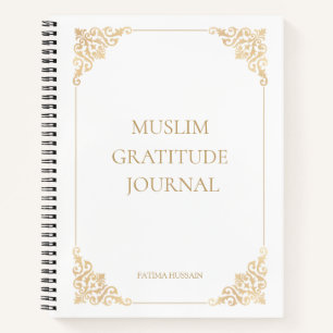 Elegantes White Vintag Muslim Dankesblatt Notizbuch