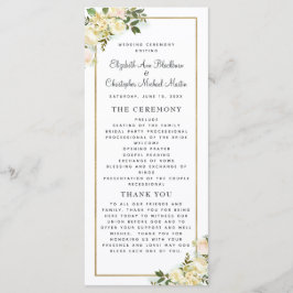 Elegantes White Wedding Ceremony Programm Wasserfa