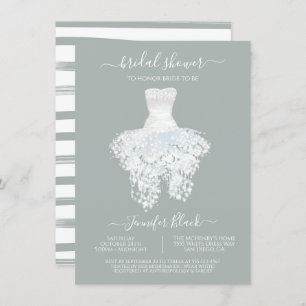 Elegantes White Wedding Dress Brautparty Invitati Einladung