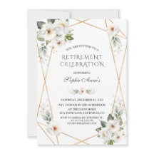 Elegantes White Wild Rose Gold Retirement Party