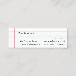 Elegantes Whitelline-Notebook Personalisiert Mini Visitenkarte