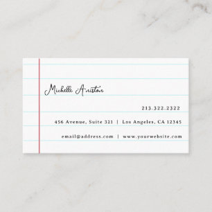 Elegantes Whitelline-Notebook Personalisiert Visitenkarte