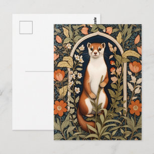 Elegantes Wiesel William Morris Inspirierte Flora Postkarte