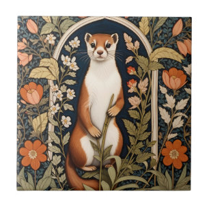 Elegantes Wiesel William Morris Inspiriertes Flora Fliese