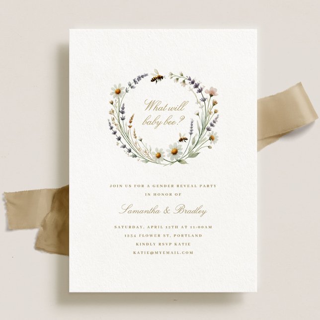 Elegantes Wildblume Baby Gender Reveal Party Einladung (Von Creator hochgeladen)