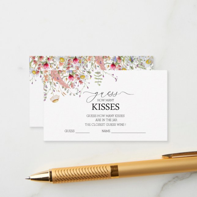 Elegantes Wildblume Blumengebirge Brautparty Begleitkarte (Vorderseite/Rückseite Beispiel)