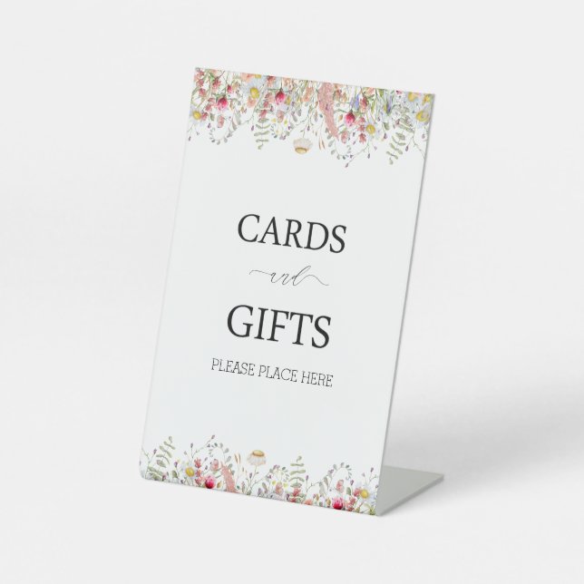 Elegantes Wildblume Blumengebirge Brautparty Sockelschild (Vorderseite)