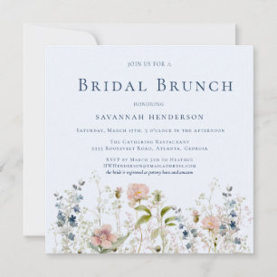 Elegantes Wildblume Brautparty Brunch Einladung