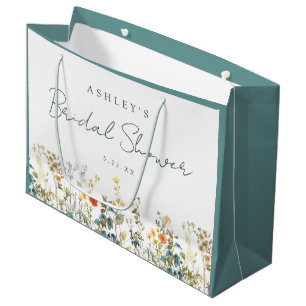 Elegantes Wildblume Brautparty Große Geschenktüte