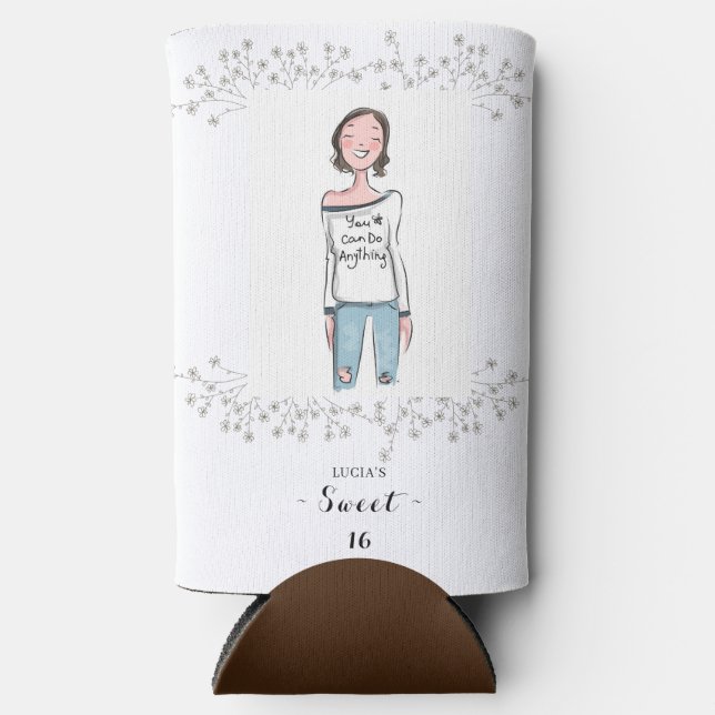 Elegantes Wildblume Foto Sweet 16 Geburtstag Selters Dosenkühler (Vorderseite)