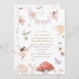 Elegantes Wildblume Garden Baby Einladung