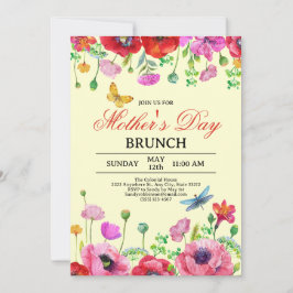 Elegantes Wildblume Gelber Chic Muttertag Brunch Einladung
