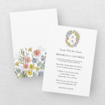 Elegantes Wildblumen-Blumenmonogramm-Wappen zur Ho
