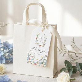 Elegantes Wildblumen-Hochzeits-Dankeschön-Geschenk Geschenkanhänger
