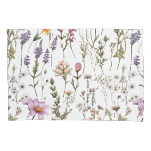Elegantes Wildblumen-Muster Kissenbezug