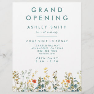 Elegantes Wildblumenfeld Flyer