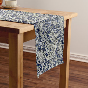 Elegantes William Morris Blumenmuster Blau Weiß Mu Großer Tischläufer