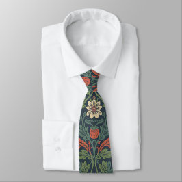 Elegantes William-Morris-Erdbeer-Blumenmuster Krawatte