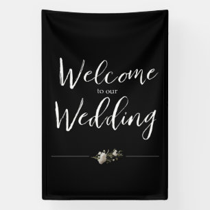 Elegantes "Willkommen zur unserer Hochzeit"-Schild Banner