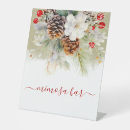 Elegantes Winter Ash Evergreen Baby Shower Party Sockelschild