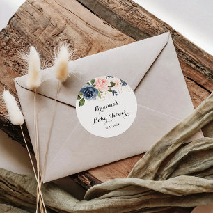 Elegantes Winter-Blumen-Baby-Shower-Mitbringsel Runder Aufkleber