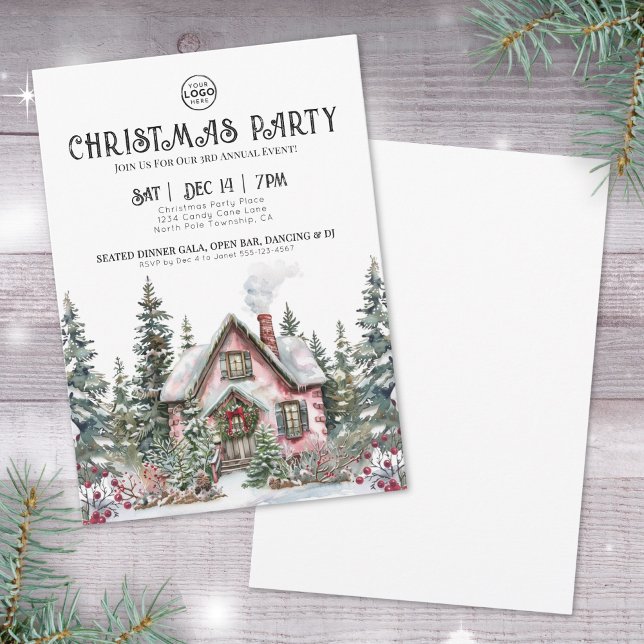 Elegantes Winter Company Weihnachts-Party Einladung (Elegant Winter Company Christmas Party Invitation)